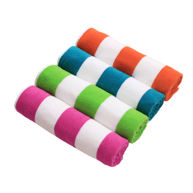 Wholesale custom digital printing suede striped beach towel
